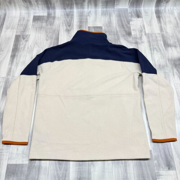 ✅ Mens L Cotopaxi Abrazo Half-Zip Fleece Pullover Chest Pocket Beige/Navy/Orange - Picture 2 of 10